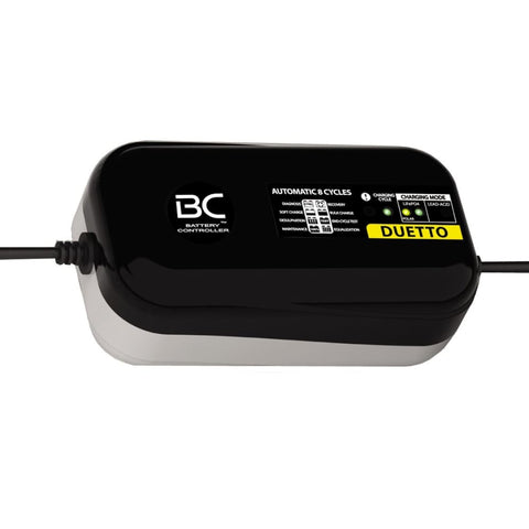 BC DUETTO 1500 DESIGN 1,5 Amp - Caricabatteria 12V per batterie piombo/acido e litio LiFePo4 - BC Battery Controller