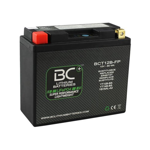 BC Lithium Batteries BCT12B-FP Batteria Moto Litio LiFePO4, 1,1 kg, 12V, YT12B-BS / YT14B-BS / YB16AL-A2 - BC Battery Controller