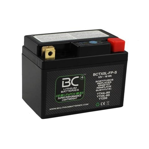 BC Lithium Batteries BCTX5L-FP Batteria Moto al Litio LiFePO4, 0,5 kg, 12V, HJTX5L-FP-S / YTX4L-BS / YTX5L-BS / YTZ5S - BC Battery Controller