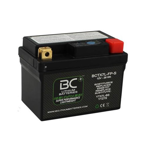 BC Lithium Batteries BCTX7L-FP Batteria Moto al Litio LiFePO4, 0,6 kg, 12V, HJTZ7S-FP / YTX7L-BS / YTZ7S / YTZ8V - BC Battery Controller