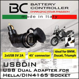 Caricabatteria USB Doppio angolato a 45° per Prese Accensigari Moto BMW - BC Battery Controller